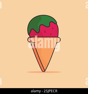 Vektor Eiskegel Cartoon Icon Illustration Stock Vektor