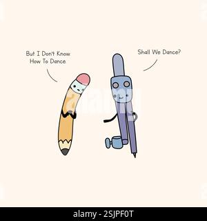 Vektor Hand gezeichneter Doodle Tänzer Sticker Set Stock Vektor