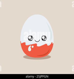 Vektor-osterei mit Hand gezeichnetem glücklichem Gesicht Stock Vektor