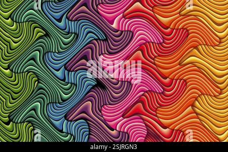 Abstrakt hellen Regenbogen Hintergrund eith Wellen Stockfoto