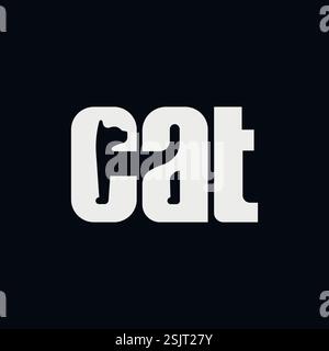 Cartoon von zwei Katzen mit dem Wort Katze auf der Vorderseite Stock Vektor