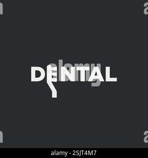 Vektorzahnärztliche Minimal-Text-Logodesign Stock Vektor
