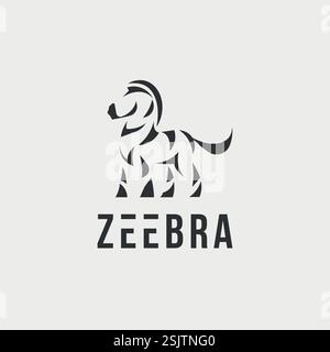 Vektorzebra minimales Textlogo Stock Vektor