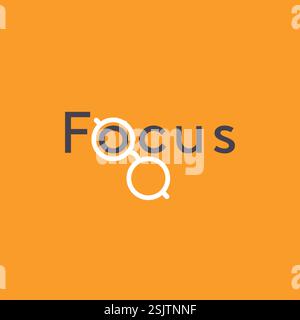 Vektorfokus minimales Textlogo Stock Vektor
