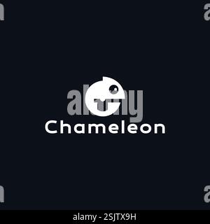Vektor-Chamäleon-Design mit minimalem Text Stock Vektor