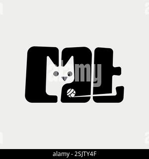 Vektor-Katzentext-Logo Stock Vektor
