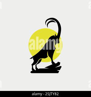 Vektor-Illustration von niedlichen Ziege Cartoon Stock Vektor