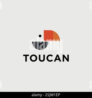 Vektor-Illustration des netten Tukan-Zeichentricklogos Stock Vektor