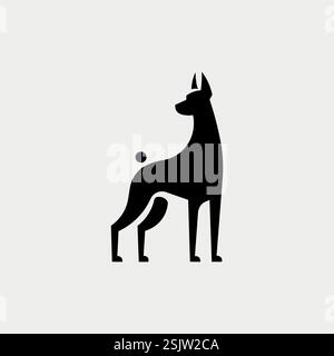 Vektor-Illustration des niedlichen Doberman-Zeichentrickfilms Stock Vektor