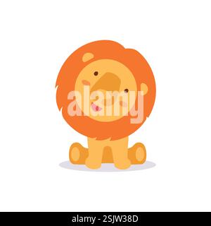 Vector illustration of cute lion Stock Vektor