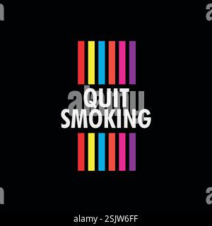 Vector Quit Smoke Text Logo Design Stock Vektor