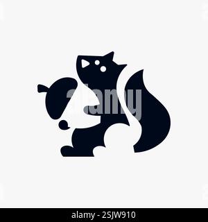 Vektorillustration von Eichhörnchen und Mutter Stock Vektor