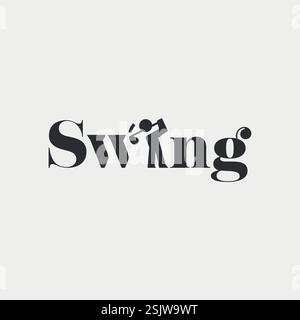 Vektor-Swing-Text-Logo Stock Vektor