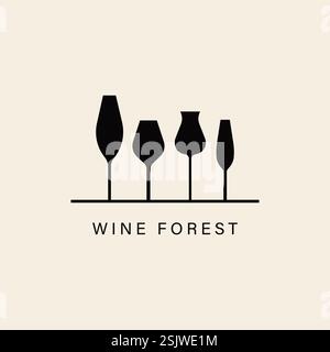 Vector Wine Forest T-Shirt-Design Stock Vektor