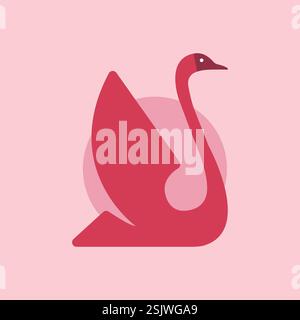 Vektor-Illustration des niedlichen Schwan-Zeichentrickfilms Stock Vektor