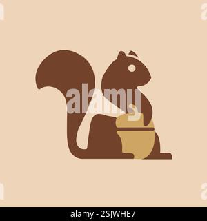 Vektor-Illustration des niedlichen Eichhörnchen-Zeichentrickfilms Stock Vektor