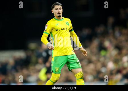 Norwich, Großbritannien. Februar 2025. Borja Sainz von Norwich City reagierte beim Sky Bet Championship Match Norwich City gegen Preston North End in der Carrow Road, Norwich, Großbritannien, 11. Februar 2025 (Foto: Izzy Poles/News Images) in Norwich, Großbritannien am 11. Februar 2025. (Foto: Izzy Poles/News Images/SIPA USA) Credit: SIPA USA/Alamy Live News Stockfoto