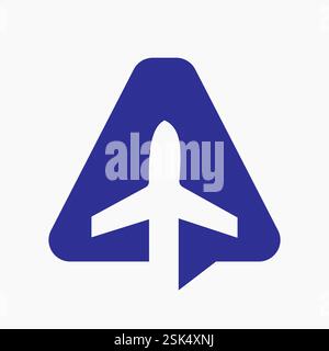 Initial Letter A Travel Logo Design Konzept für Urlaub und Flugzeugsymbol Stock Vektor