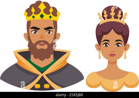 Illustration eines Königs und einer Königin Stock Vektor