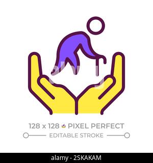 Pixel Perfect RGB-Farbsymbol für ältere Menschen Stock Vektor