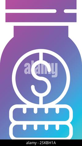 Geldglas Vektor Symbol Design Illustration Stock Vektor