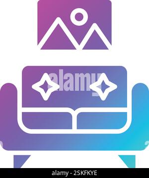 Wohnzimmer Vektor-Symbol Design Illustration Stock Vektor