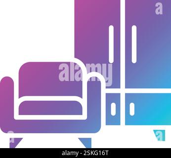 Wohnmöbel Vektor Icon Design Illustration Stock Vektor