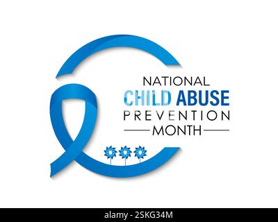 Vektorgrafik des Monats zur Verhinderung von Kindesmissbrauch ist April. Eine Gelegenheit, Kinder zu informieren, zu verteidigen und ihre Sicherheit und Entwicklung zu fördern. Stock Vektor
