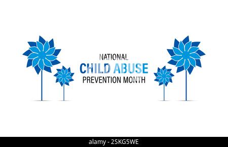 Vektorgrafik des Monats zur Verhinderung von Kindesmissbrauch ist April. Eine Gelegenheit, Kinder zu informieren, zu verteidigen und ihre Sicherheit und Entwicklung zu fördern. Stock Vektor
