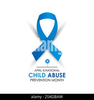 Vektorgrafik des Monats zur Verhinderung von Kindesmissbrauch ist April. Eine Gelegenheit, Kinder zu informieren, zu verteidigen und ihre Sicherheit und Entwicklung zu fördern. Stock Vektor
