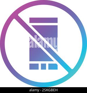Kein Telefonvektor-Symbol-Design-Illustration Stock Vektor