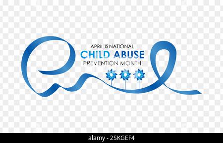 Vektorgrafik des Monats zur Verhinderung von Kindesmissbrauch ist April. Eine Gelegenheit, Kinder zu informieren, zu verteidigen und ihre Sicherheit und Entwicklung zu fördern. Stock Vektor