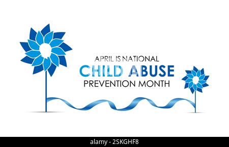 Vektorgrafik des Monats zur Verhinderung von Kindesmissbrauch ist April. Eine Gelegenheit, Kinder zu informieren, zu verteidigen und ihre Sicherheit und Entwicklung zu fördern. Stock Vektor