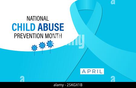 Vektorgrafik des Monats zur Verhinderung von Kindesmissbrauch ist April. Eine Gelegenheit, Kinder zu informieren, zu verteidigen und ihre Sicherheit und Entwicklung zu fördern. Stock Vektor