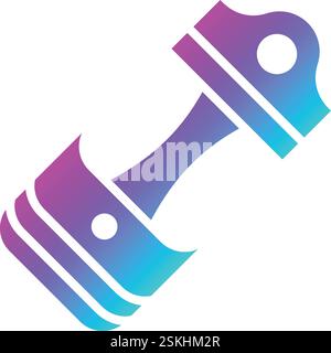 Kolbenvektor-Symbol Konstruktionsabbildung Stock Vektor