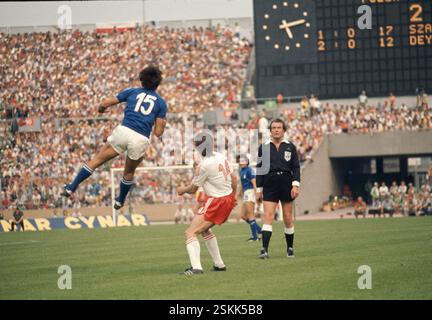 --- Fussball-WM 1974: Polen - Italien #Fußball-WM 1974: Polen - Italien Stockfoto
