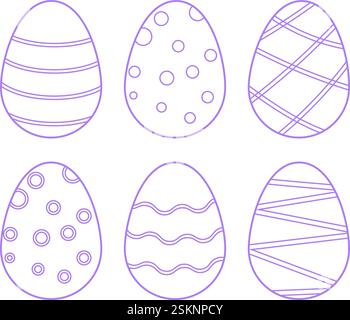Ein Set dekorierter ostereier. Vektorillustration mit transparentem Hintergrund. Stock Vektor