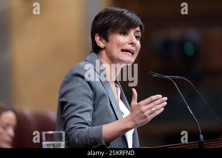 Spanische Politik 2025: Regierungskontrolle auf dem Abgeordnetenkongress Isabel Rodriguez, spanische Ministerin für Wohnungsbau und städtische Agenda, auf dem spanischen Abgeordnetenkongress am 12. Februar 2025 in Madrid. Copyright: XAlbertoxGardinx AGardin 20250212 Politics Spain Congress 0101 Stockfoto
