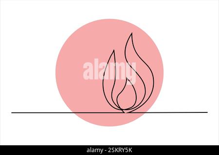 Ununterbrochene einzeilige Kunstzeichnung von Umrissvektorkunst Stock Vektor