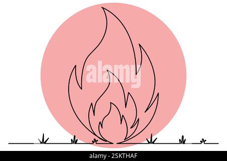 Ununterbrochene einzeilige Kunstzeichnung von Umrissvektorkunst Stock Vektor