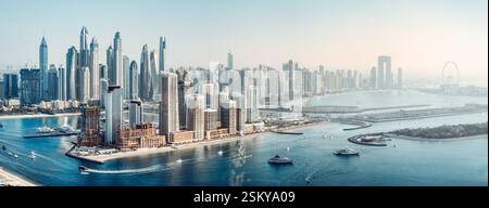 Die Skyline von jumeirah Beach in der Abendsonne, dubai Stockfoto