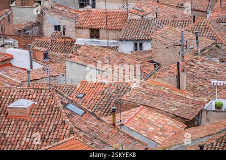 Dächer von Häusern, Arnedo, La Rioja, Spanien, Europa Stockfoto