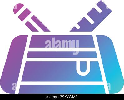 Bleistiftetui Vektor-Symbol Design-Illustration Stock Vektor