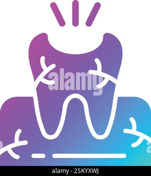 Vektor-Symbol Für Gebrochene Zähne Konstruktionsillustration Stock Vektor