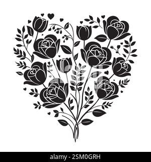 Elegante Liebe Blumenform Vektor-Design für Hochzeiten und Feiern in weißem Hintergrund EPS10 Stock Vektor