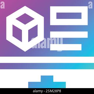 3D-Modellierung Vektorsymbol Konstruktionsabbildung Stock Vektor