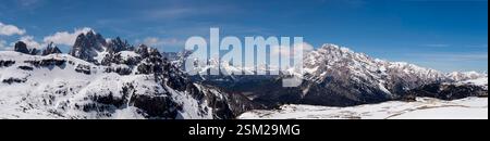Europa, Italien, Dolomiten, Cadini di Misurina und Monte Cristallo Panorama Stockfoto