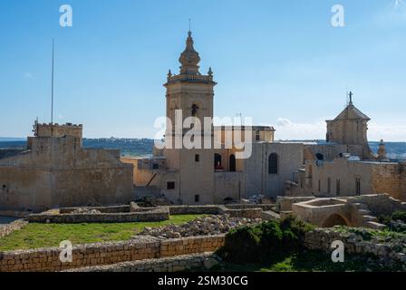 Die Kathedrale der Himmelfahrt der Heiligen Jungfrau Maria ist eine römisch-katholische Kirche in Victoria, Gozo, Malta. Es liegt in der Cittadella Stockfoto