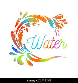 Farbiges Getränk mit Tropfen. Handgezeichnet. Nicht AI, Vektorillustration Stock Vektor