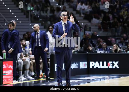 Turin, Italien. Februar 2025. Germani Brescia vs Bertram Derthona Tortona, italienischer Basketball Cup Männer Spiel in Turin, Italien, 12. Februar 2025 Credit: Independent Photo Agency/Alamy Live News Stockfoto